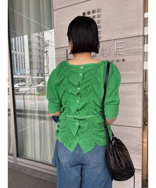 ブラウス シャツ 「CURRENTAGE/カレンテージ」Piece Dyeing Cupra Blouse レディースの画像