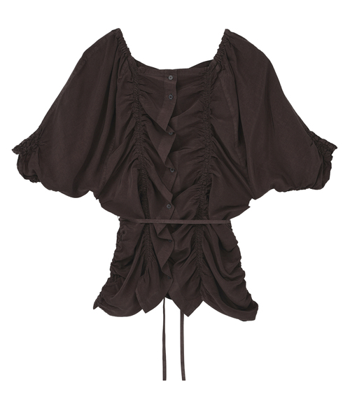 ブラウス シャツ 「CURRENTAGE/カレンテージ」Piece Dyeing Cupra Blouse レディースの画像