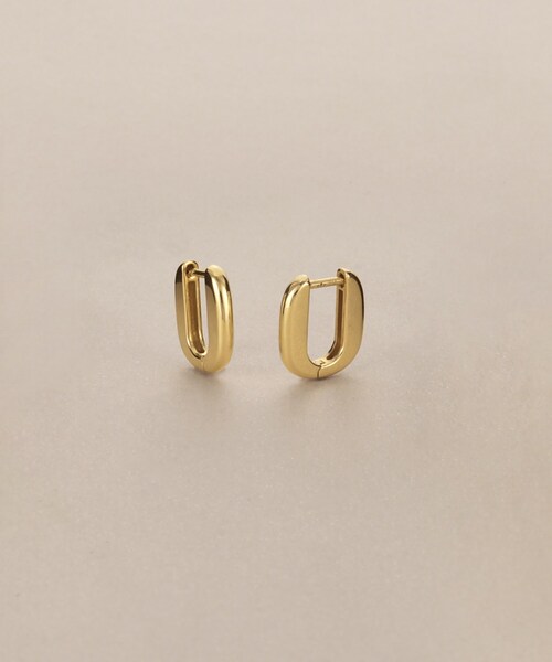 ピアス K10トラックシェイプ 中折れピアス レディースの画像