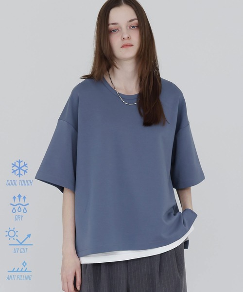 SOCCE tシャツ 高機能コットンポンチUネックTシャツ/UVカット 吸水 