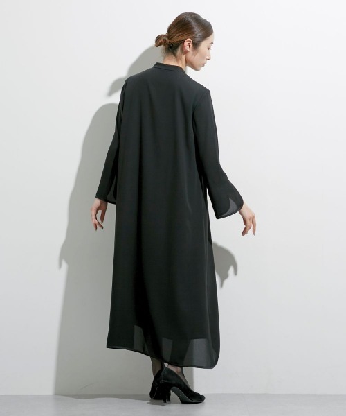 「Callarus Black Formal」 長袖ワンピース L ブラック レディースの画像