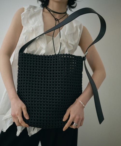 新品送料無料本革レザーメッシュバケット型ショルダートートバック ショルダーバッグ バッグ leather belt mesh bucket shoulder bag