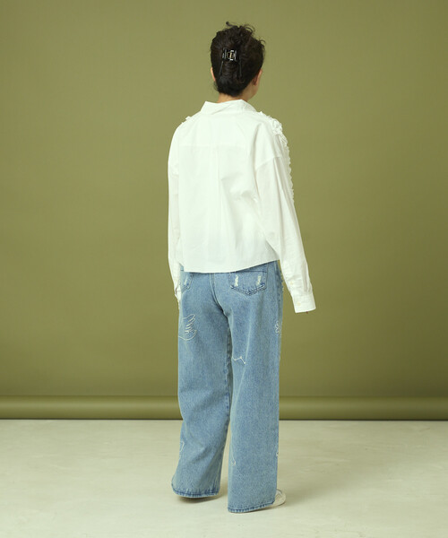 「Freada」 長袖シャツ ONE SIZE ホワイト レディース_画像4