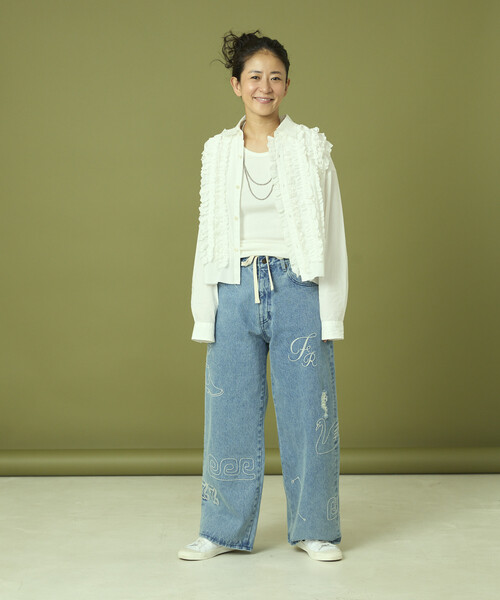「Freada」 長袖シャツ ONE SIZE ホワイト レディース_画像6