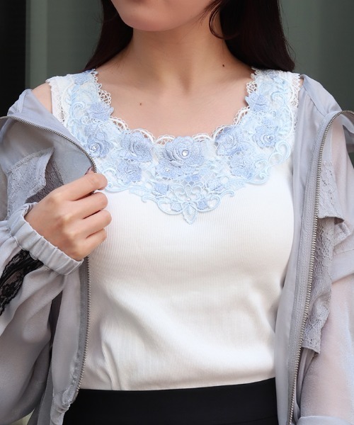 axes femme ノースリーブ レース axes femme（アクシーズ ファム） タンクトップ ノースリーブ ローズ