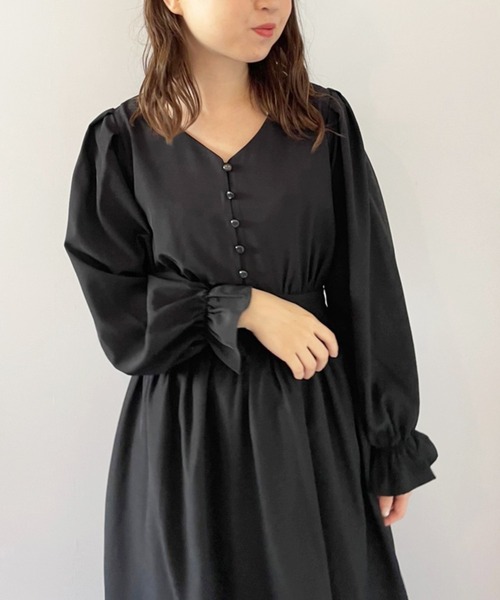 「OLIVE des OLIVE」 長袖ワンピース FREE ボルドー レディース_画像4