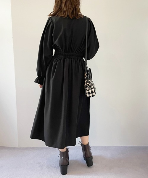 「OLIVE des OLIVE」 長袖ワンピース FREE ボルドー レディース_画像5