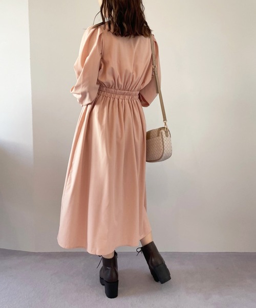 「OLIVE des OLIVE」 長袖ワンピース FREE ボルドー レディース_画像6