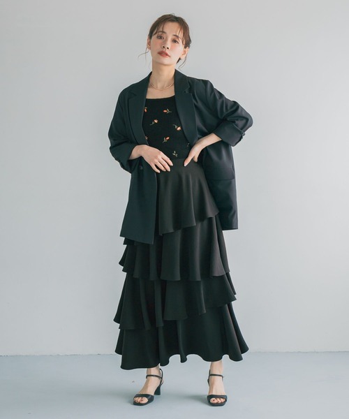 カーディガン 刺繍ニットアンサンブル半袖　713243 レディースの画像