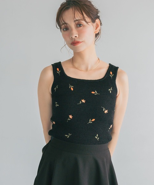カーディガン 刺繍ニットアンサンブル半袖　713243 レディースの画像