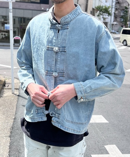 デニムカンフージャケット（メンズファッション） | ファッション の