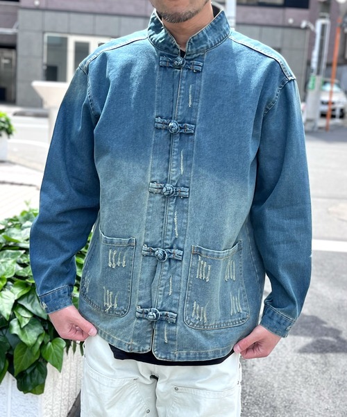 デニムカンフージャケット（メンズファッション） | ファッション の
