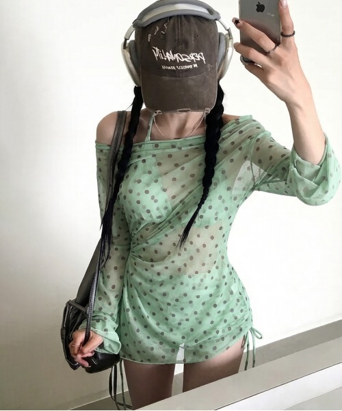gossip!ロサンゼルス 水着 「Y2Kガーリー」 水着ドット柄セパレート3点