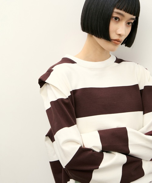 「PHEENY」 長袖カットソー FREE ネイビー レディース_画像4