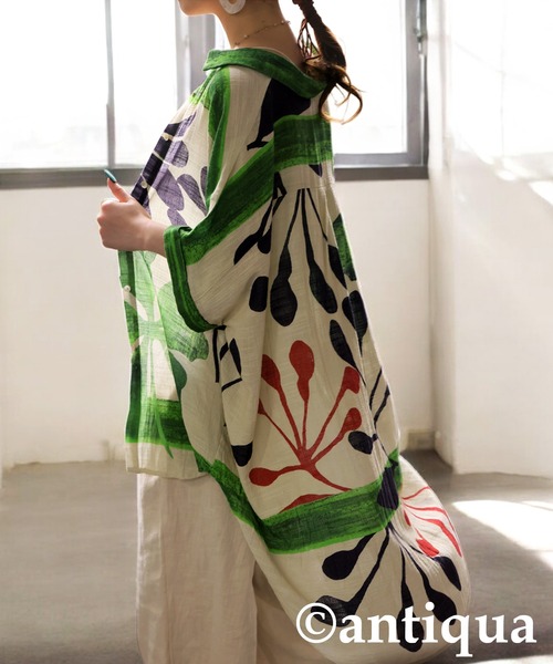 「antiqua」 半袖シャツ ONESIZE ベージュ レディース_画像8
