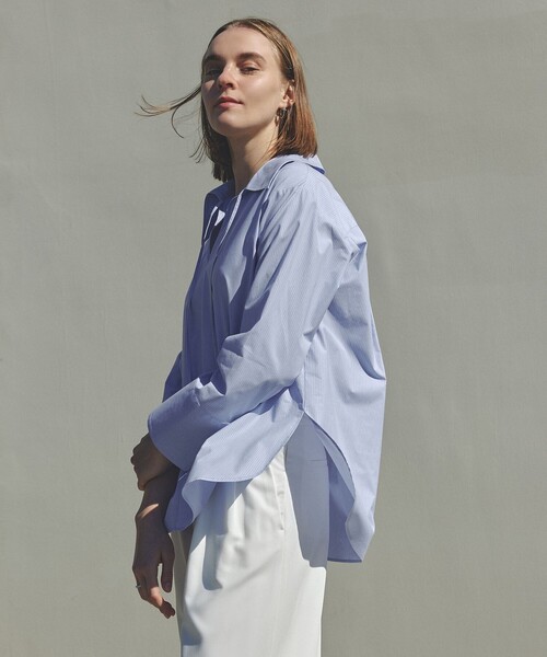 「UNFILO」 長袖ブラウス MEDIUM ブルー レディース_画像8
