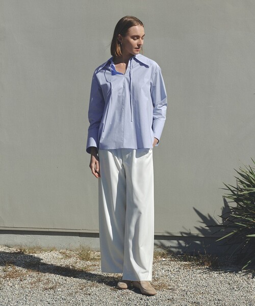 「UNFILO」 長袖ブラウス MEDIUM ブルー レディース_画像9