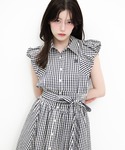 ワンピース 袖バルーンシャツワンピースの詳細画像1