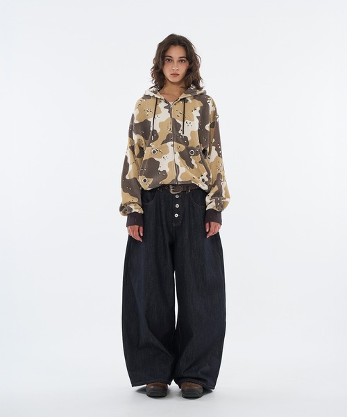 「WISH FOR EVER」 ジップアップパーカー MEDIUM ベージュ メンズ_画像5