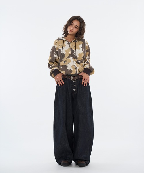 「WISH FOR EVER」 ジップアップパーカー MEDIUM ベージュ メンズ_画像6
