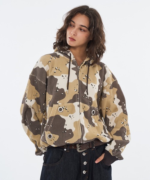 「WISH FOR EVER」 ジップアップパーカー MEDIUM ベージュ メンズ_画像9