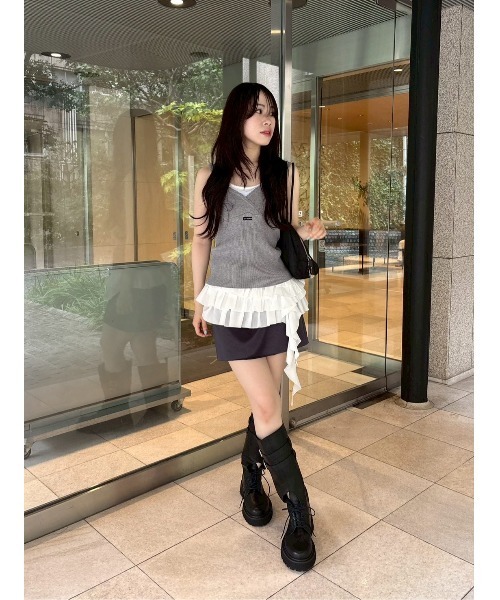 新作新品タグ付き　リリーブラウン♡レイヤードニットトップス LILY BROWN（リリーブラウン） ニット セーター レイヤードニット