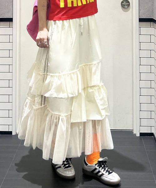 GIUNON パンツ side belt flower pants / サイドベルトフラワーパンツ