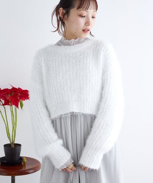 「w closet」 長袖ワンピース FREE シルバー レディース_画像7