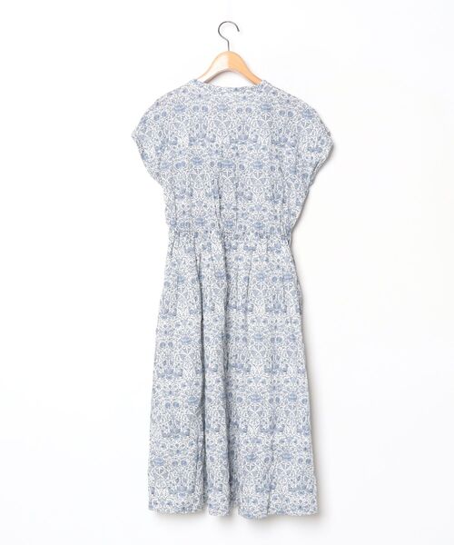 「LIBERTY LONDON」 半袖ワンピース MEDIUM オフホワイト レディース_画像2