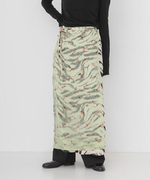 GANNI（ガニー） スカート GANNI PRINTED STRETCH SATIN SKIRT