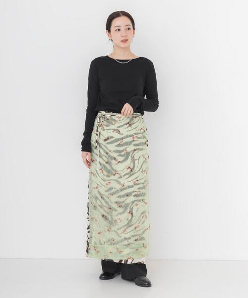 GANNI（ガニー） スカート GANNI PRINTED STRETCH SATIN SKIRT