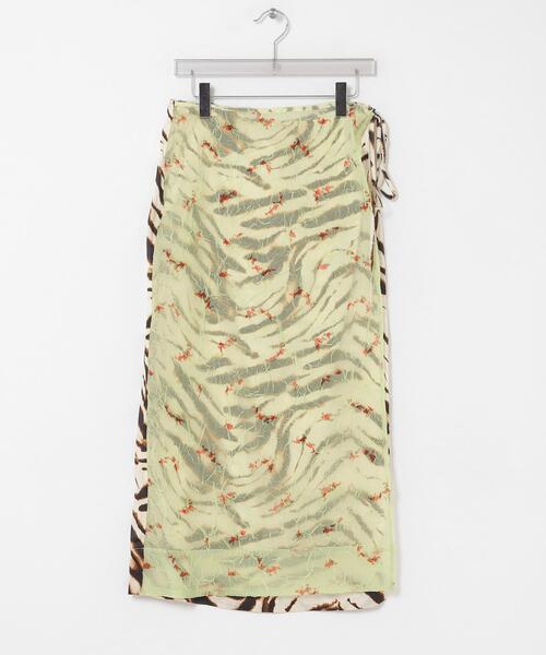 GANNI（ガニー） スカート GANNI PRINTED STRETCH SATIN SKIRT