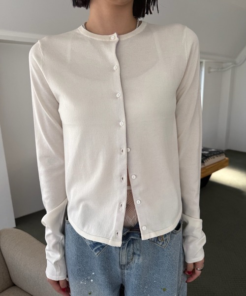 Ameri（アメリ） カーディガン LOW BASIC COMPACT KNIT CARDIGAN