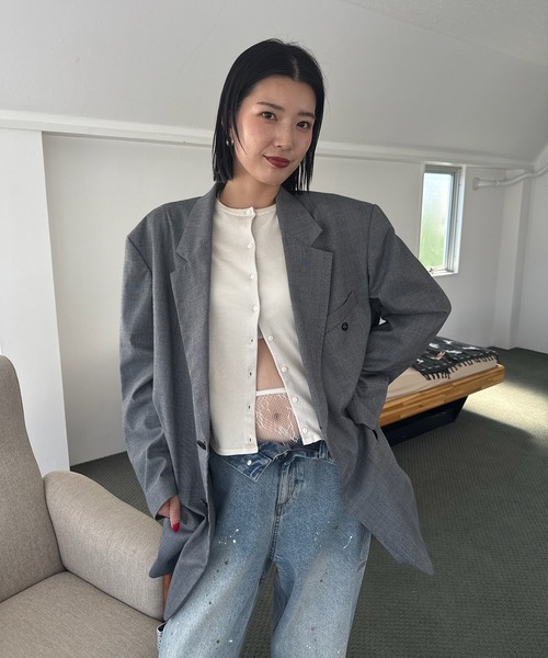 Ameri（アメリ） カーディガン LOW BASIC COMPACT KNIT CARDIGAN