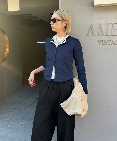 Ameri（アメリ） カーディガン LOW BASIC COMPACT KNIT CARDIGAN