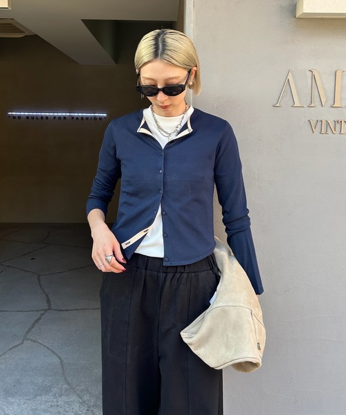 Ameri（アメリ） カーディガン LOW BASIC COMPACT KNIT CARDIGAN