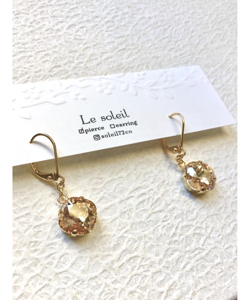 TONE（トネ） ピアス 「Le soleil」一粒の輝き スワロフスキーフレンチ 