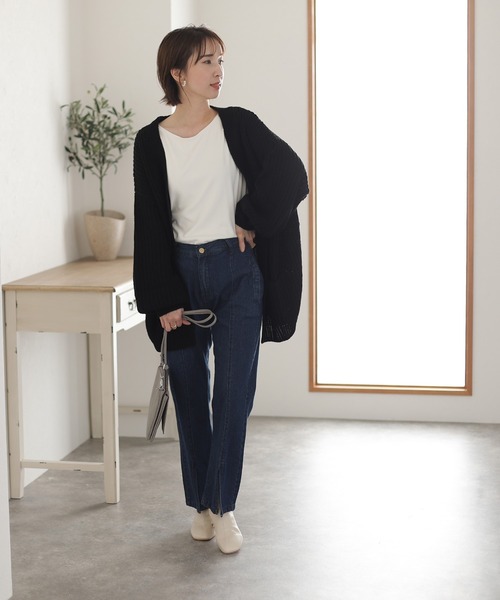 カーディガン ビックシルエットボリュームスリーブカーディガン レディース ElegChic カーディガン ビックシルエットボリュームスリーブ