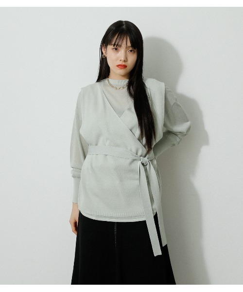 完璧 AZUL BY TOPS KNIT SET CACHECOEUR セーター ニット MOUSSY トップス