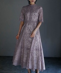 GIRL DRESS FOR NOW ドレス プチハイネックレースハイウエスト