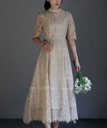 GIRL DRESS FOR NOW ドレス プチハイネックレースハイウエスト