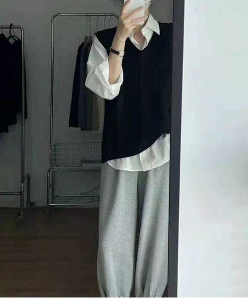 gossip!ロサンゼルス ベスト ジレ Vネックニットベスト