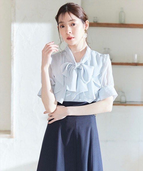 スカート サイドチェーン接ぎフレアスカート ポリエステル