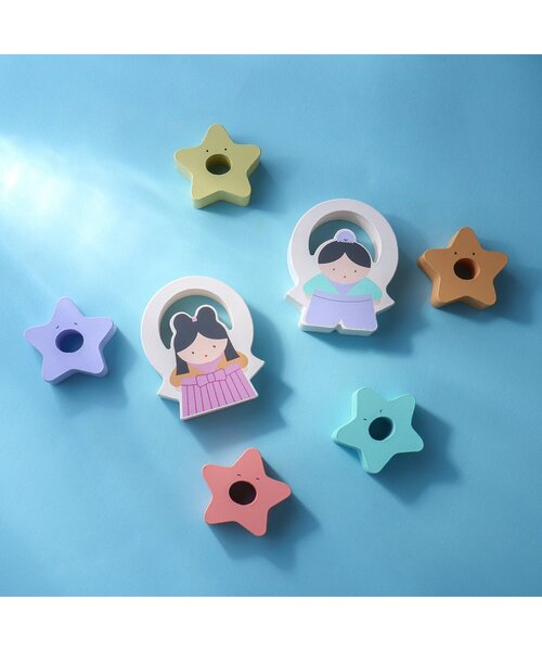 おもちゃ 「F.O.TOYBOX」木製七夕積み木(おり姫とひこ星) : ZOZOTOWN