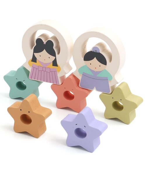 七夕値下・レア・美品【Sevi社製 Mini Mobile】 木製・ボーネルンド おもちゃ 「F.O.TOYBOX」木製七夕積み木(おり姫とひこ星) : ZOZOTOWN