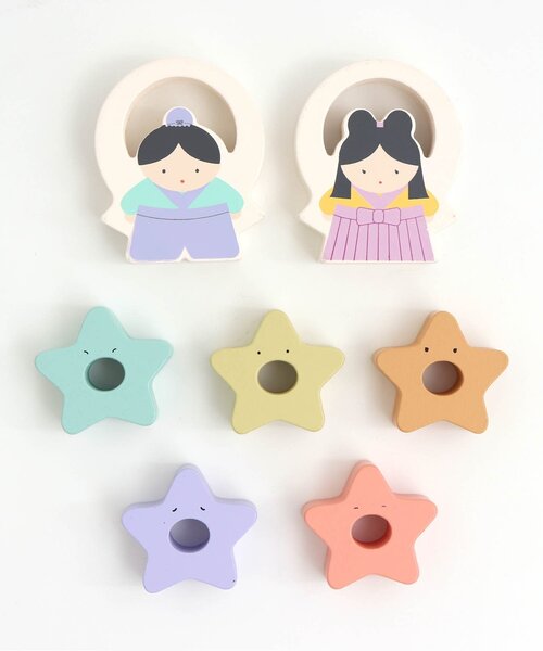 おもちゃ 「F.O.TOYBOX」木製七夕積み木(おり姫とひこ星) : ZOZOTOWN