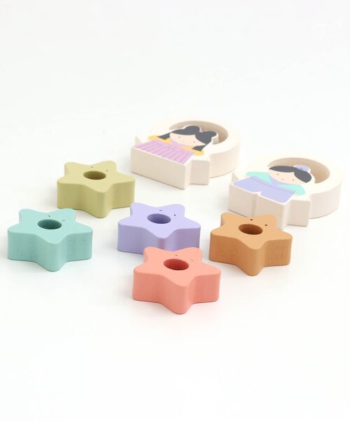 おもちゃ 「F.O.TOYBOX」木製七夕積み木(おり姫とひこ星) : ZOZOTOWN