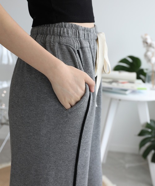 aimoha（アイモハ） パンツ ラインデザインカジュアルニットパンツ
