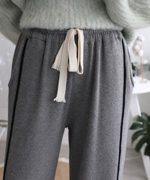 aimoha（アイモハ） パンツ ラインデザインカジュアルニットパンツ