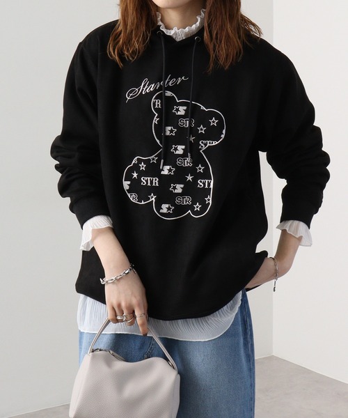 STARTER BLACK LABEL パーカー ベアー刺繍 フェイクスエード